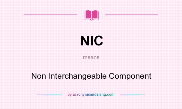 What does NIC mean? It stands for Non Interchangeable Component