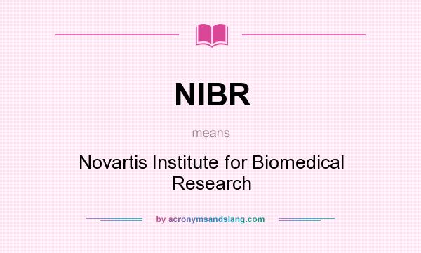 What does NIBR mean? It stands for Novartis Institute for Biomedical Research