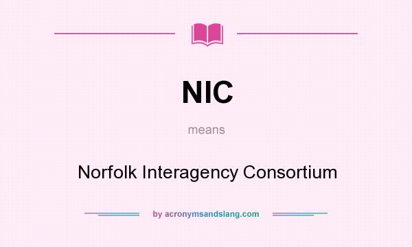 What does NIC mean? It stands for Norfolk Interagency Consortium