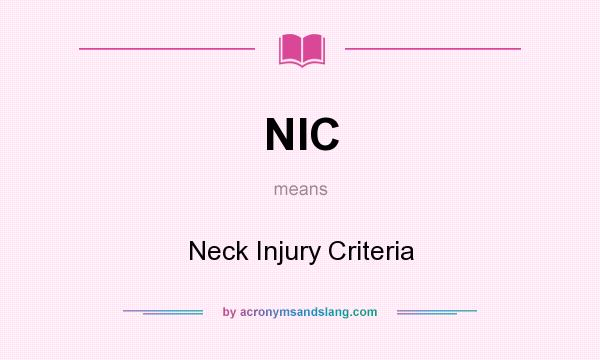 What does NIC mean? It stands for Neck Injury Criteria