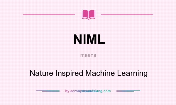 What does NIML mean? It stands for Nature Inspired Machine Learning