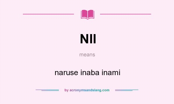 What does NII mean? It stands for naruse inaba inami