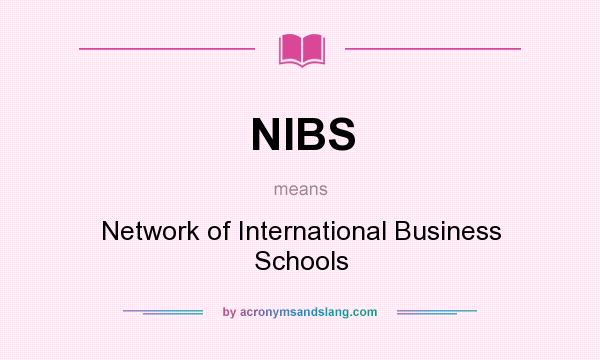 What does NIBS mean? It stands for Network of International Business Schools