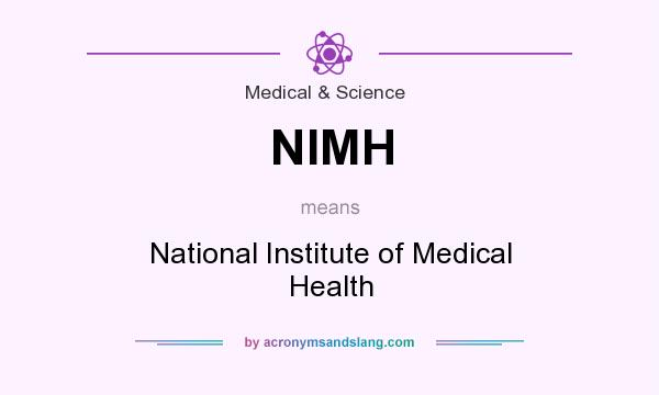 What does NIMH mean? It stands for National Institute of Medical Health