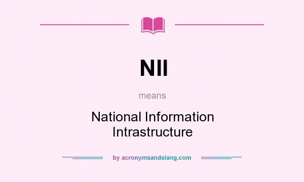 What does NII mean? It stands for National Information Intrastructure