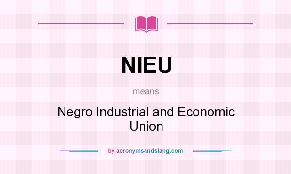 What does NIEU mean? It stands for Negro Industrial and Economic Union