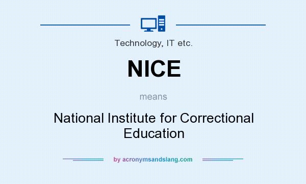 What does NICE mean? It stands for National Institute for Correctional Education