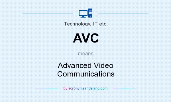What does AVC mean? It stands for Advanced Video Communications