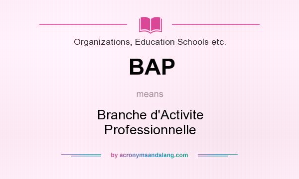 What does BAP mean? It stands for Branche d`Activite Professionnelle