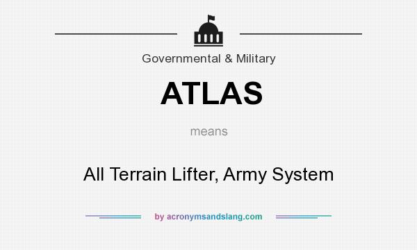 What does ATLAS mean? It stands for All Terrain Lifter, Army System