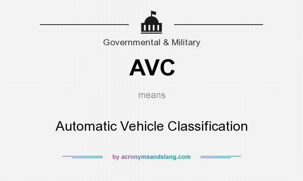 What does AVC mean? It stands for Automatic Vehicle Classification