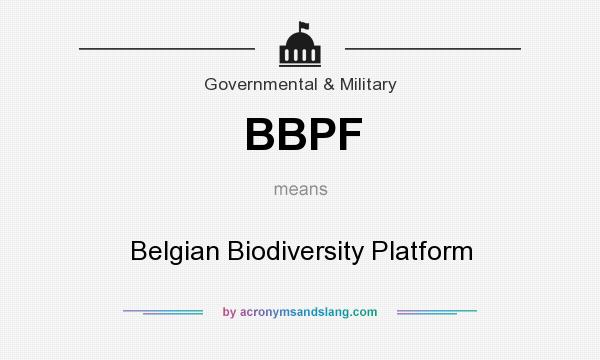 What does BBPF mean? It stands for Belgian Biodiversity Platform