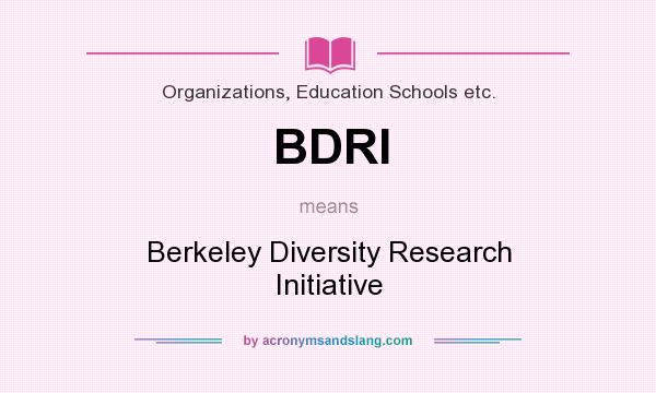 What does BDRI mean? It stands for Berkeley Diversity Research Initiative
