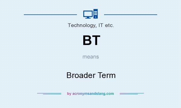 What does BT mean? It stands for Broader Term