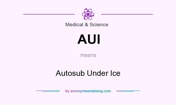 What does AUI mean? It stands for Autosub Under Ice