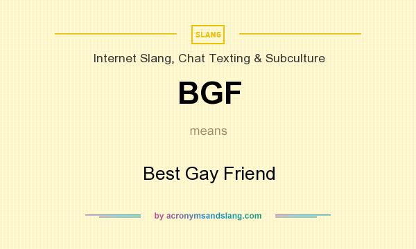 What does BGF mean? It stands for Best Gay Friend