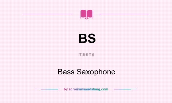 What does BS mean? It stands for Bass Saxophone