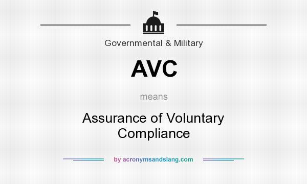 What does AVC mean? It stands for Assurance of Voluntary Compliance