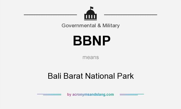 What does BBNP mean? It stands for Bali Barat National Park