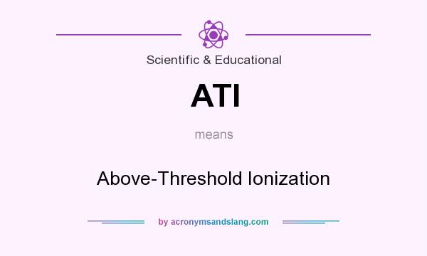 What does ATI mean? It stands for Above-Threshold Ionization