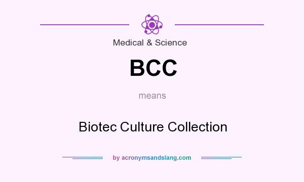 What does BCC mean? It stands for Biotec Culture Collection