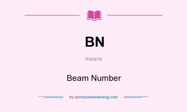 What does BN mean? It stands for Beam Number