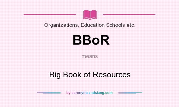 What does BBoR mean? It stands for Big Book of Resources