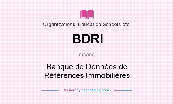 What does BDRI mean? It stands for Banque de Données de Références Immobilières