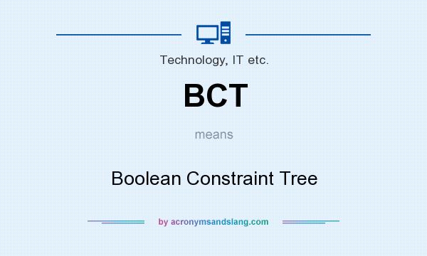 What does BCT mean? It stands for Boolean Constraint Tree