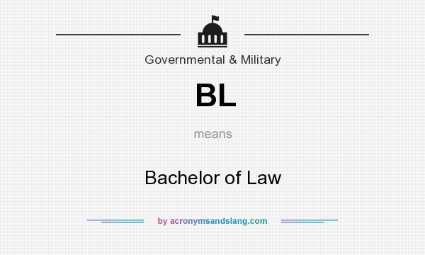 What does BL mean? It stands for Bachelor of Law