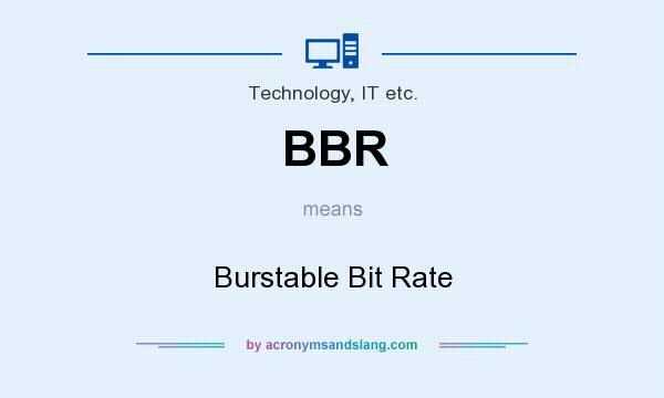 What does BBR mean? It stands for Burstable Bit Rate