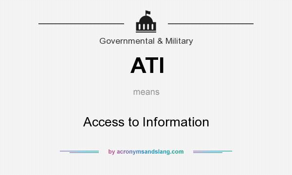 What does ATI mean? It stands for Access to Information