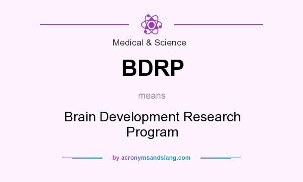What does BDRP mean? It stands for Brain Development Research Program