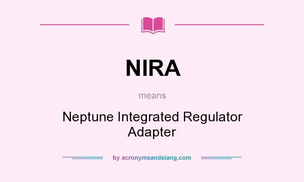 What does NIRA mean? It stands for Neptune Integrated Regulator Adapter