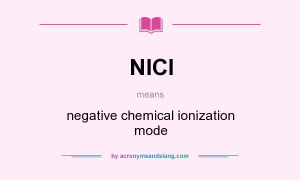 What does NICI mean? It stands for negative chemical ionization mode