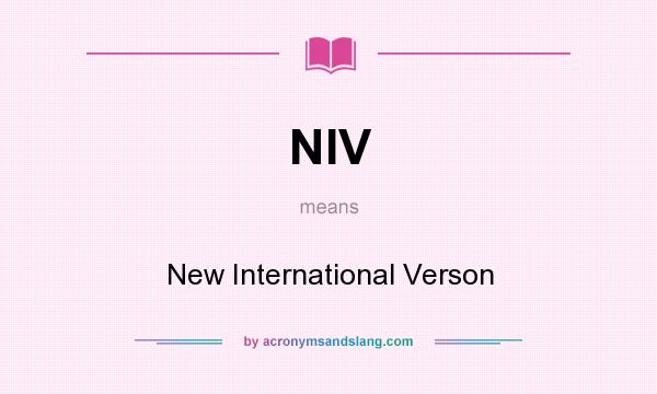 What does NIV mean? It stands for New International Verson