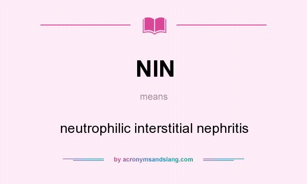 What does NIN mean? It stands for neutrophilic interstitial nephritis