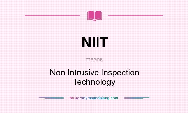 What does NIIT mean? It stands for Non Intrusive Inspection Technology