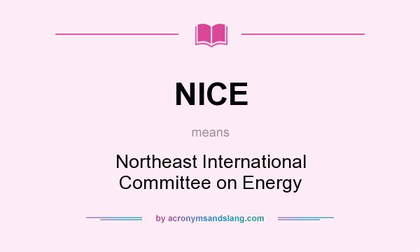 What does NICE mean? It stands for Northeast International Committee on Energy