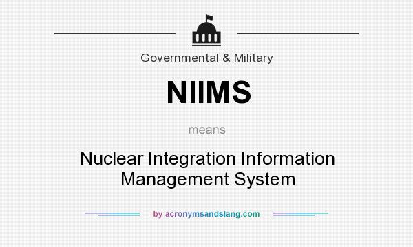 What does NIIMS mean? It stands for Nuclear Integration Information Management System
