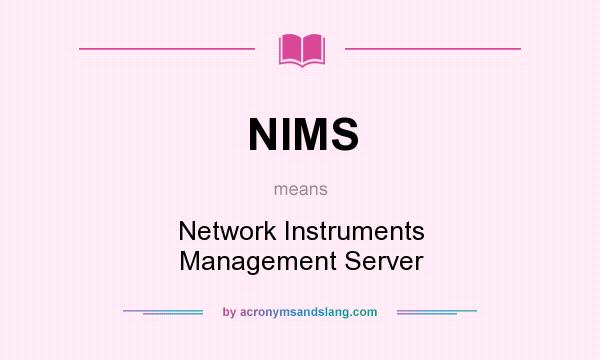 What does NIMS mean? It stands for Network Instruments Management Server