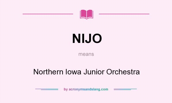 What does NIJO mean? It stands for Northern Iowa Junior Orchestra