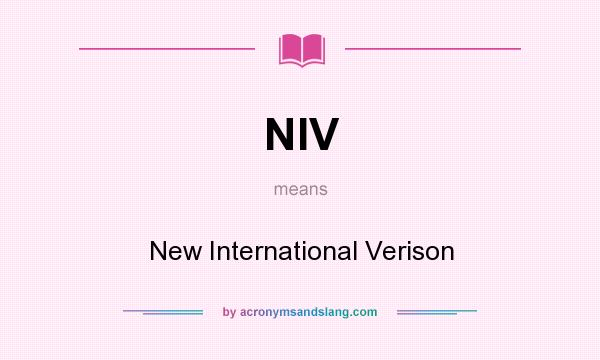 What does NIV mean? It stands for New International Verison