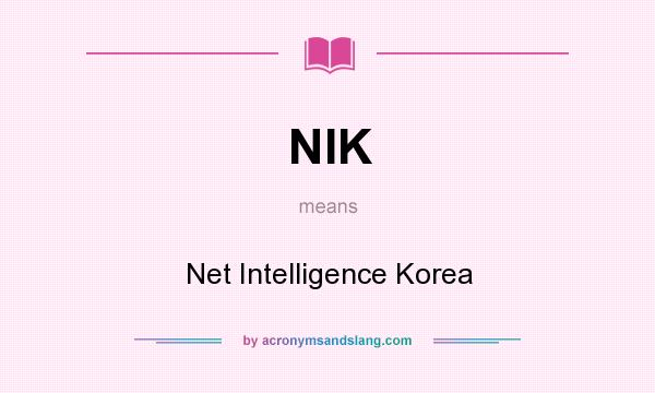 What does NIK mean? It stands for Net Intelligence Korea