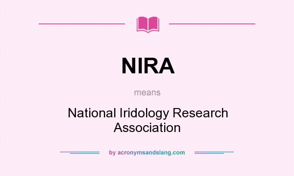 What does NIRA mean? It stands for National Iridology Research Association