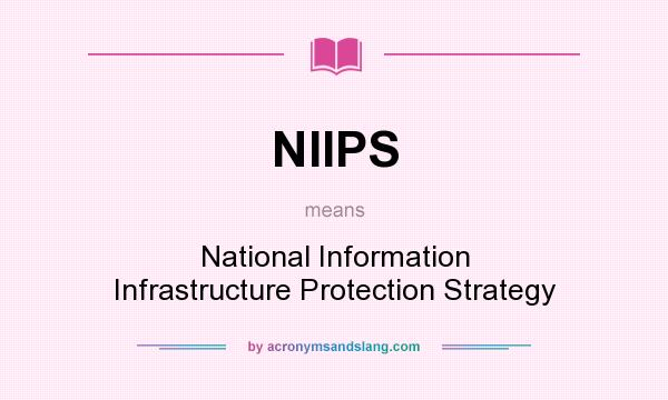 What does NIIPS mean? It stands for National Information Infrastructure Protection Strategy