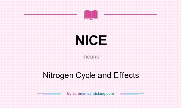 What does NICE mean? It stands for Nitrogen Cycle and Effects