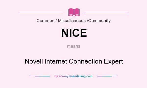 What does NICE mean? It stands for Novell Internet Connection Expert