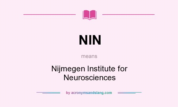 What does NIN mean? It stands for Nijmegen Institute for Neurosciences