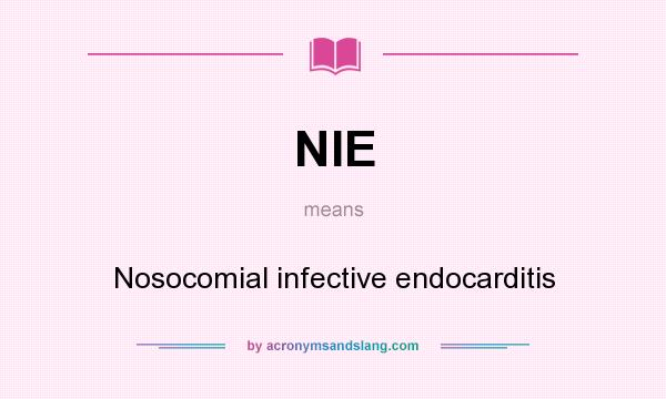What does NIE mean? It stands for Nosocomial infective endocarditis